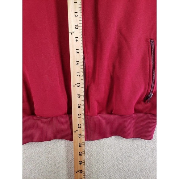 Vintage The Sports Scene Jacket Mens Medium Red Ribbed Full Zip Pockets Outdoor - Picture 9 of 11